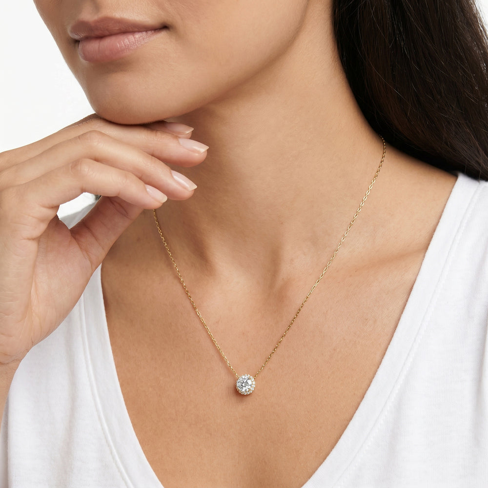 The Chrysler Classic Necklace with 14KT White Gold / Lab / 1 1/8 Cut Diamond in 14KT White Gold / Lab / 1 1/8 view 2
