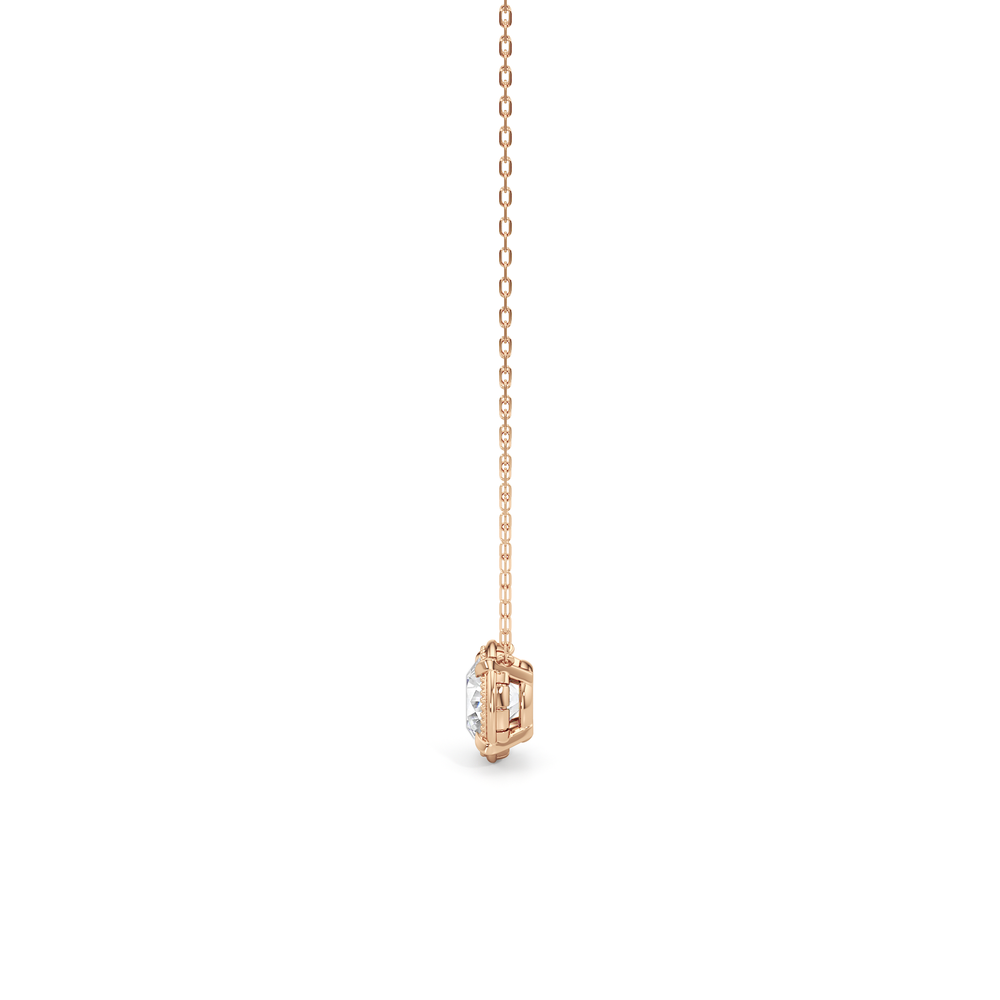 The Medallion Necklace with 14KT Rose Gold / Lab / 2 Cut Diamond in 14KT Rose Gold / Lab / 2 view 5
