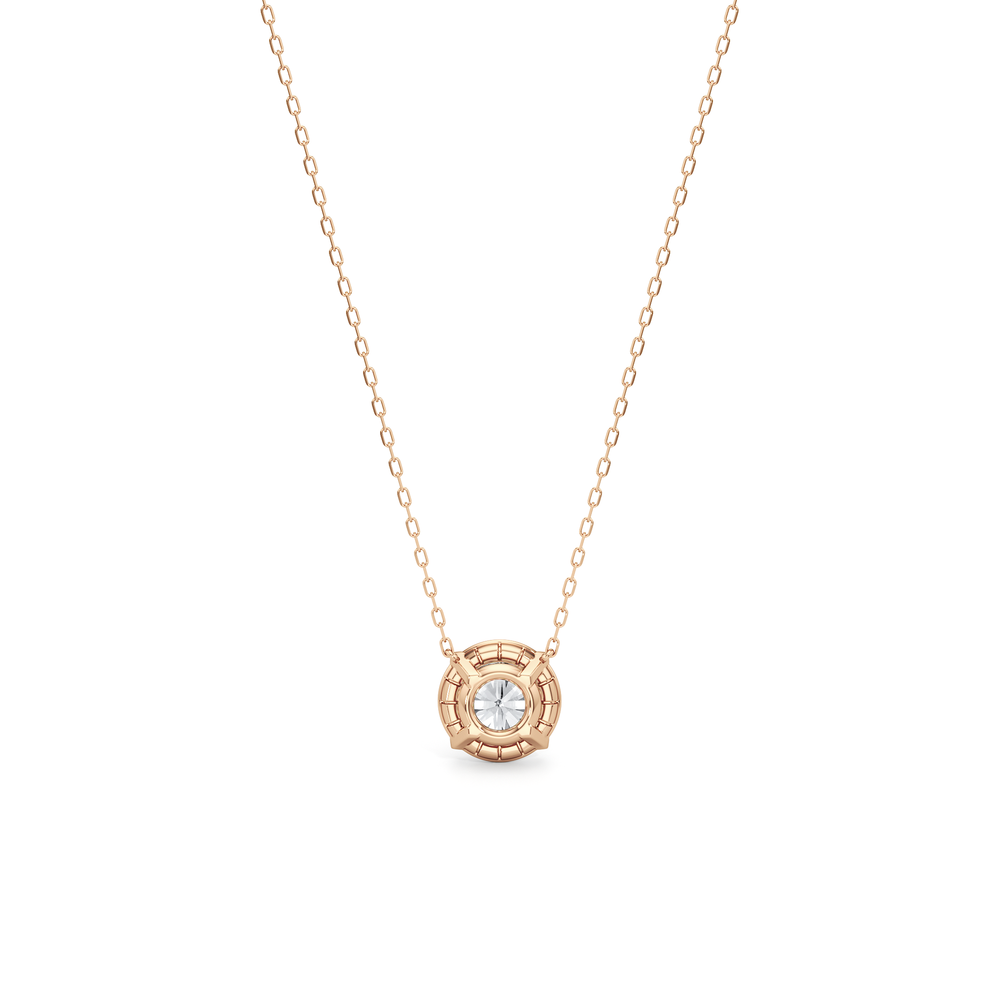 The Medallion Necklace with 14KT Rose Gold / Lab / 2 Cut Diamond in 14KT Rose Gold / Lab / 2 view 6
