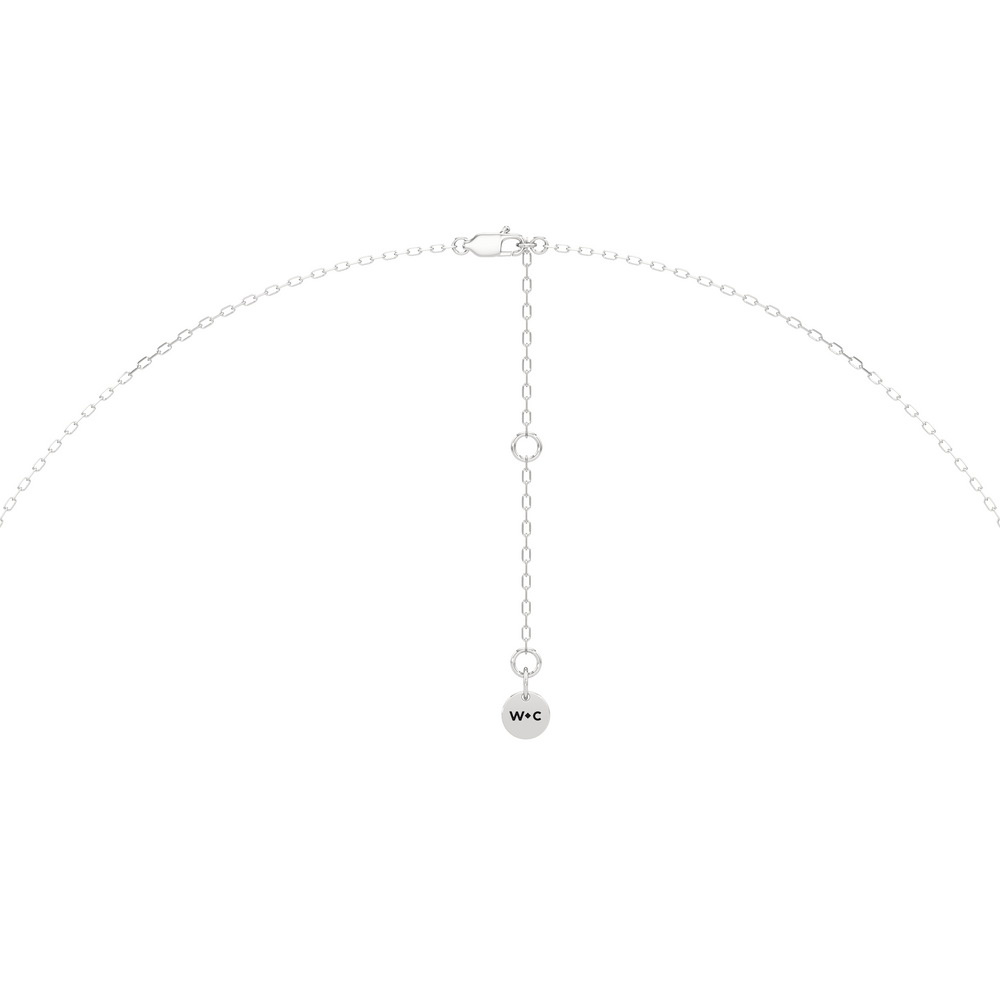 The Medallion Necklace with 14KT White Gold / Lab / 2 Cut Diamond in 14KT White Gold / Lab / 2 view 7
