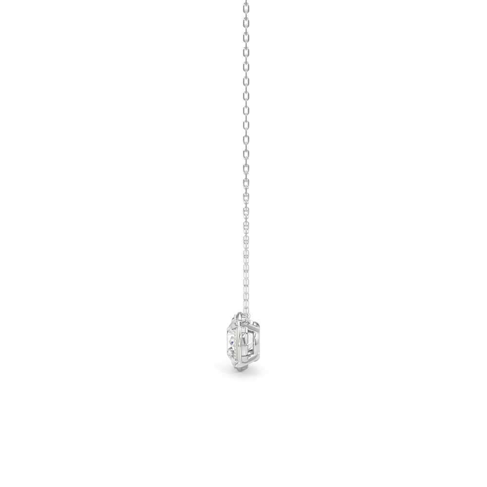 The Medallion Necklace with 14KT White Gold / Lab / 2 Cut Diamond in 14KT White Gold / Lab / 2 view 5

