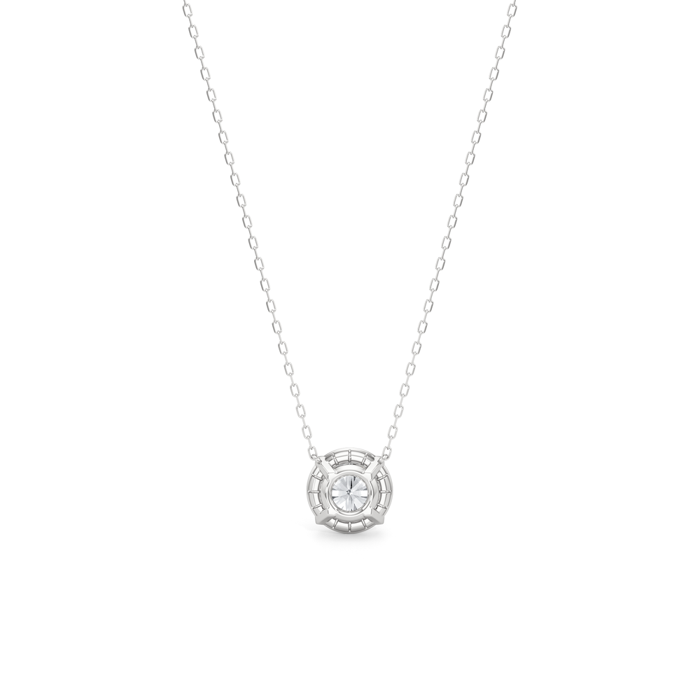 The Medallion Necklace with 14KT White Gold / Lab / 2 Cut Diamond in 14KT White Gold / Lab / 2 view 6
