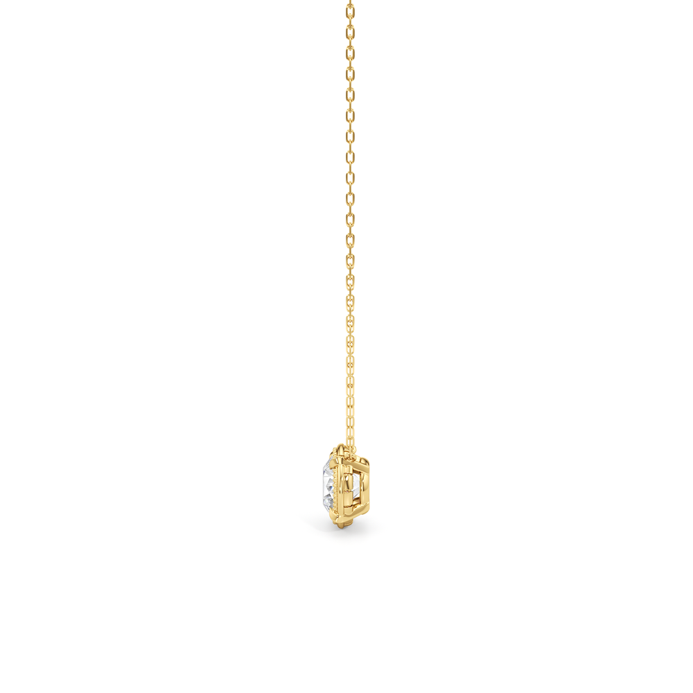 The Medallion Necklace with 14KT Yellow Gold / Lab / 2 Cut Diamond in 14KT Yellow Gold / Lab / 2 view 5
