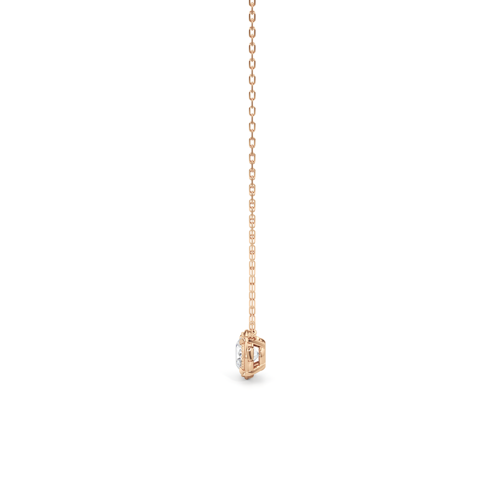 The Medallion Necklace with 14KT Rose Gold / Lab / 1 Cut Diamond in 14KT Rose Gold / Lab / 1 view 5

