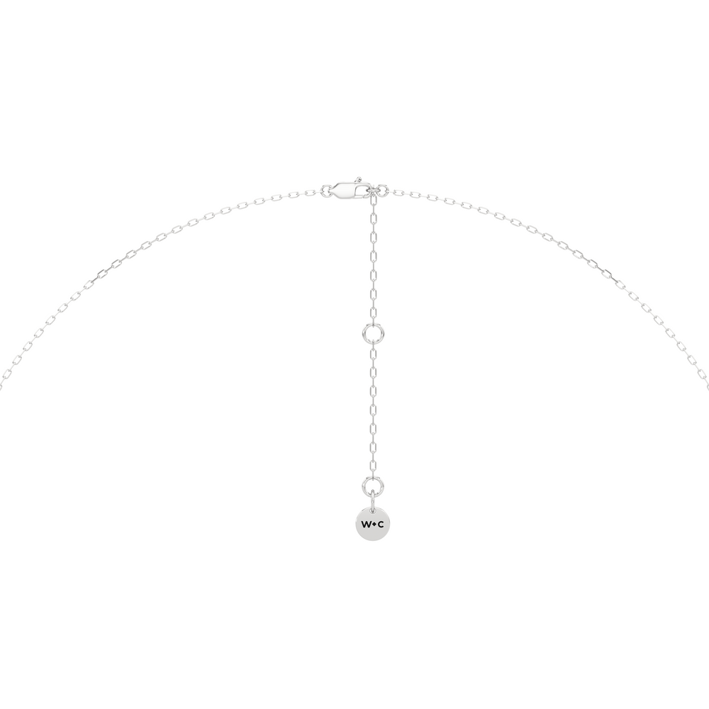 The Medallion Necklace with 14KT White Gold / Lab / 1 Cut Diamond in 14KT White Gold / Lab / 1 view 7
