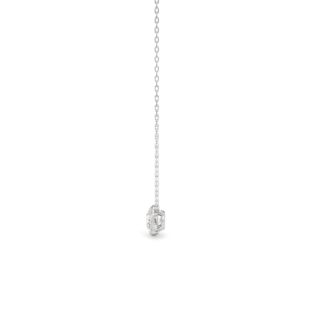 The Medallion Necklace with 14KT White Gold / Lab / 1 Cut Diamond in 14KT White Gold / Lab / 1 view 5
