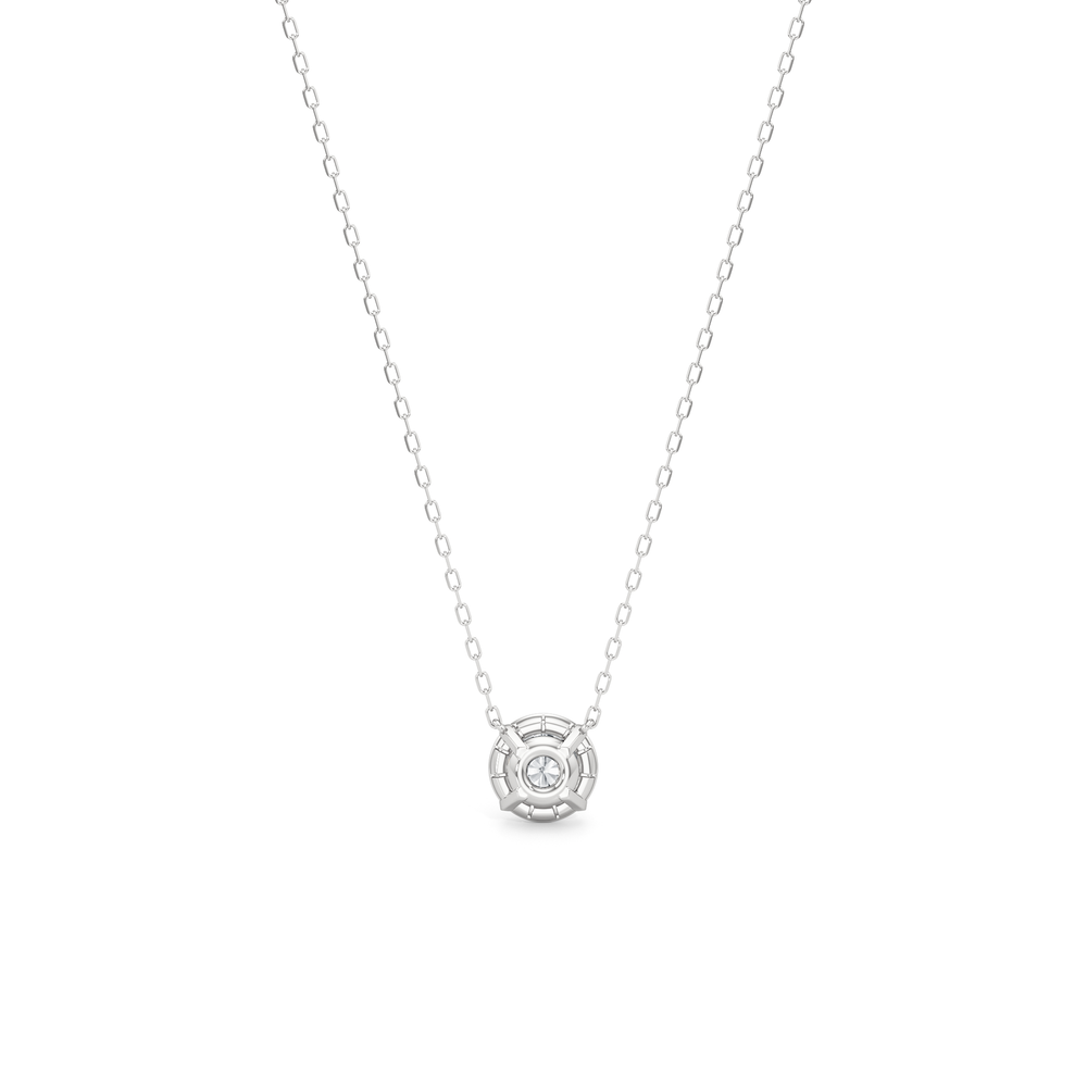 The Medallion Necklace with 14KT White Gold / Lab / 1 Cut Diamond in 14KT White Gold / Lab / 1 view 6
