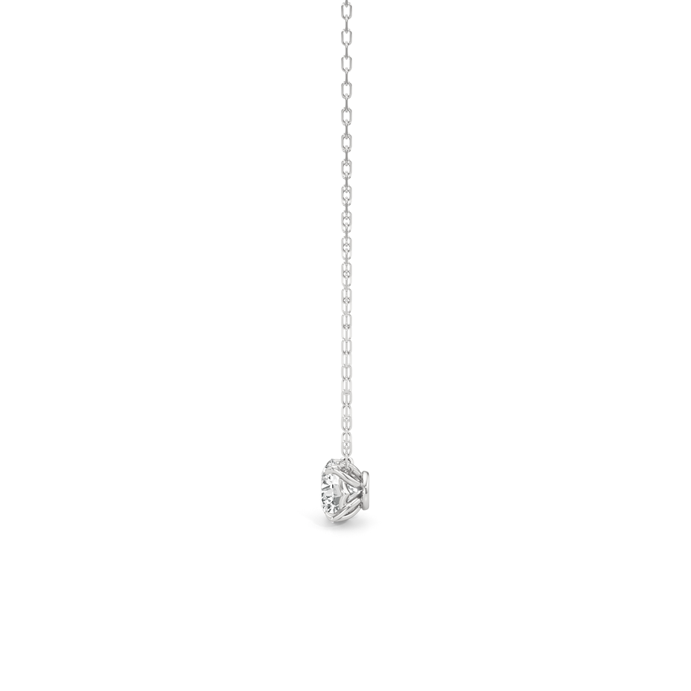 The Tulip Grand Necklace with 14KT White Gold / Lab / 1 Cut Diamond in 14KT White Gold / Lab / 1 view 5
