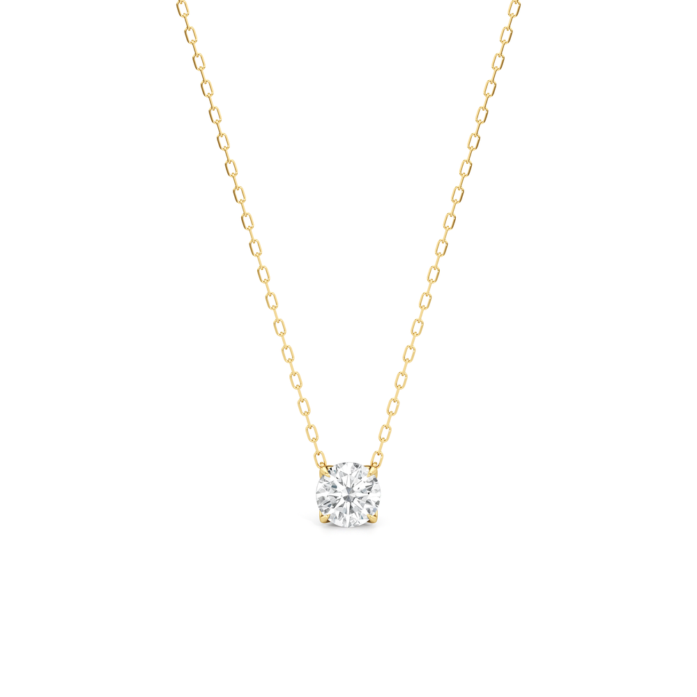 The Tulip Grand Necklace with 14KT Yellow Gold / Lab / 1 Cut Diamond in 14KT Yellow Gold / Lab / 1 view 2
