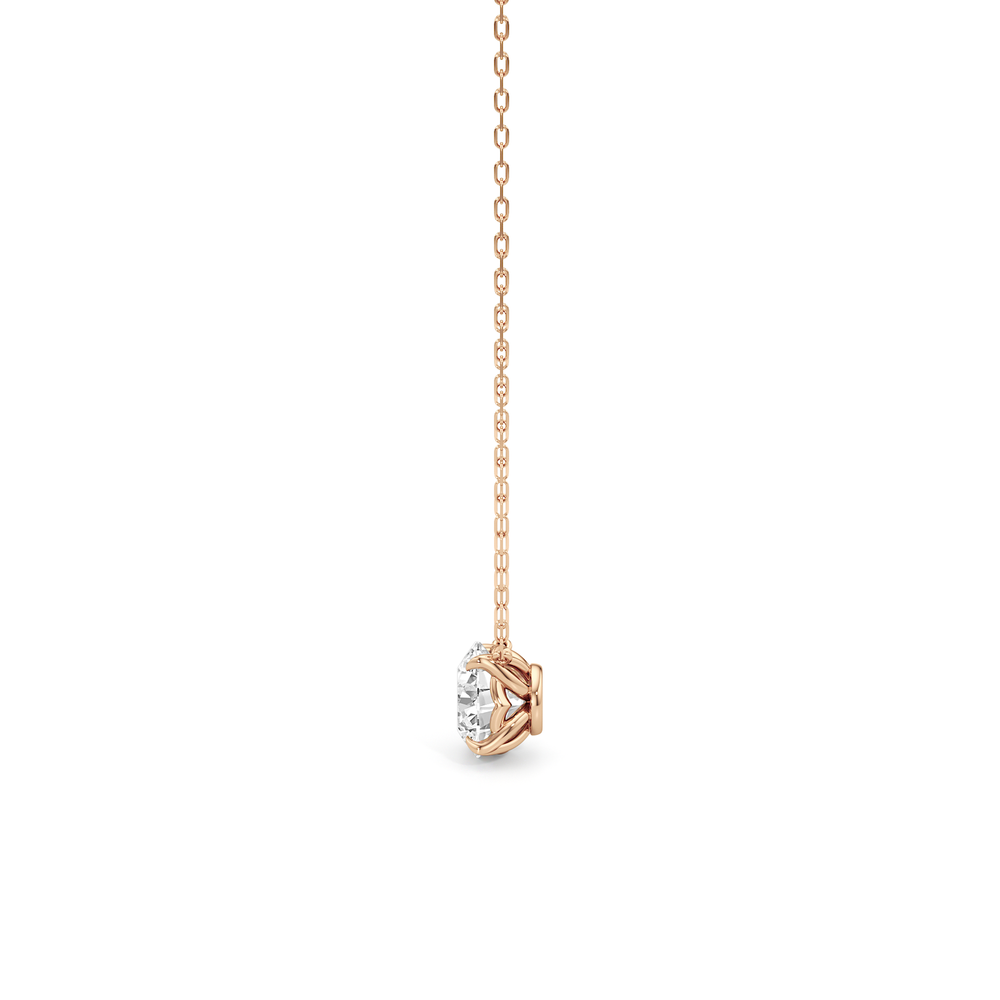 The Tulip Grand Necklace with 14KT Rose Gold / Lab / 2 Cut Diamond in 14KT Rose Gold / Lab / 2 view 5
