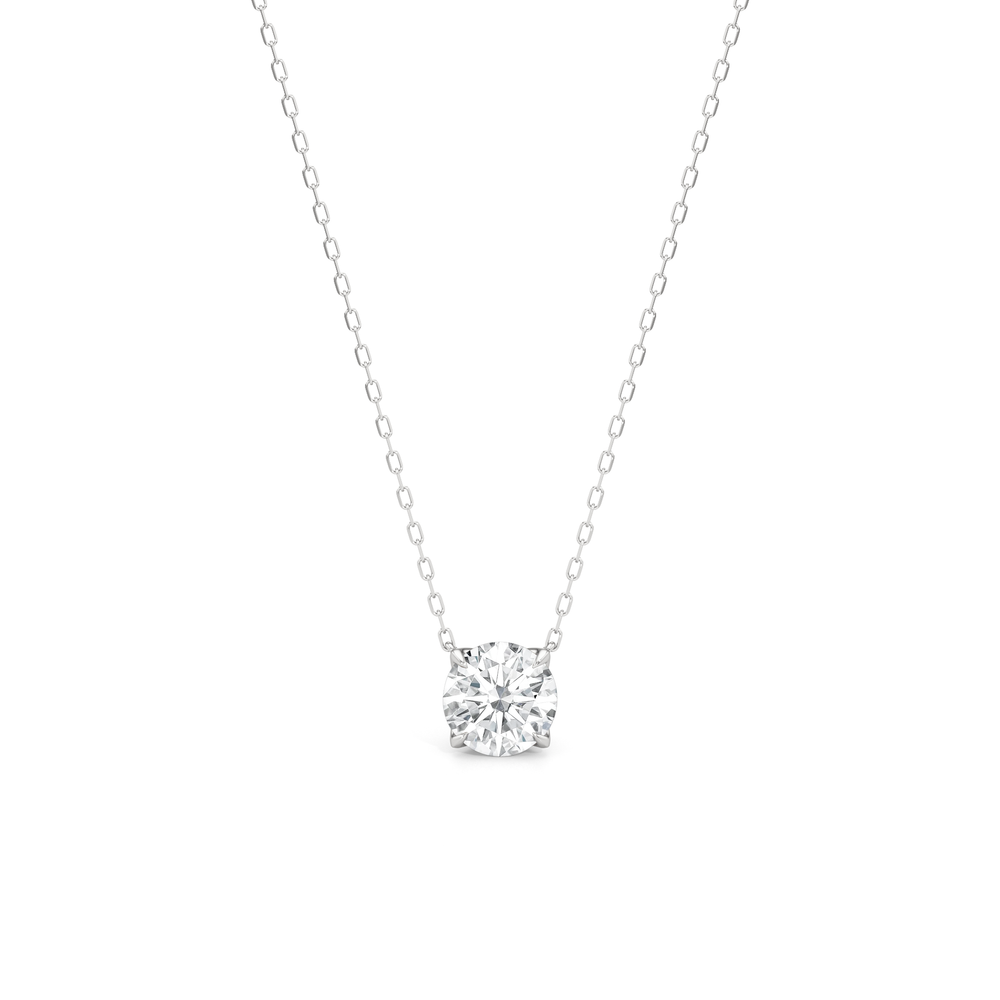 The Tulip Grand Necklace with 14KT White Gold / Lab / 2 Cut Diamond in 14KT White Gold / Lab / 2 view 2
