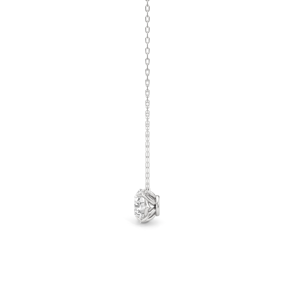 The Tulip Grand Necklace with 14KT White Gold / Lab / 2 Cut Diamond in 14KT White Gold / Lab / 2 view 5

