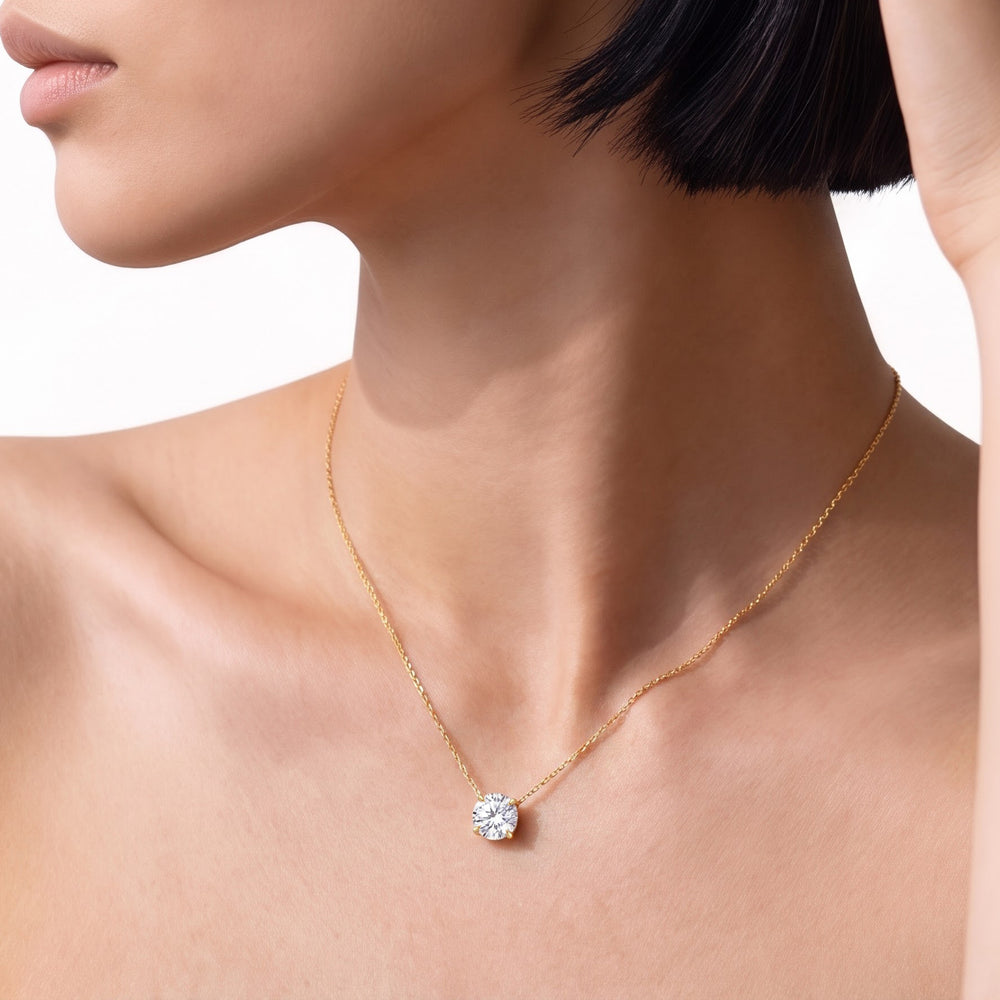 The Tulip Grand Necklace with 14KT Yellow Gold / Lab / 2 Cut Diamond in 14KT Yellow Gold / Lab / 2 view 3
