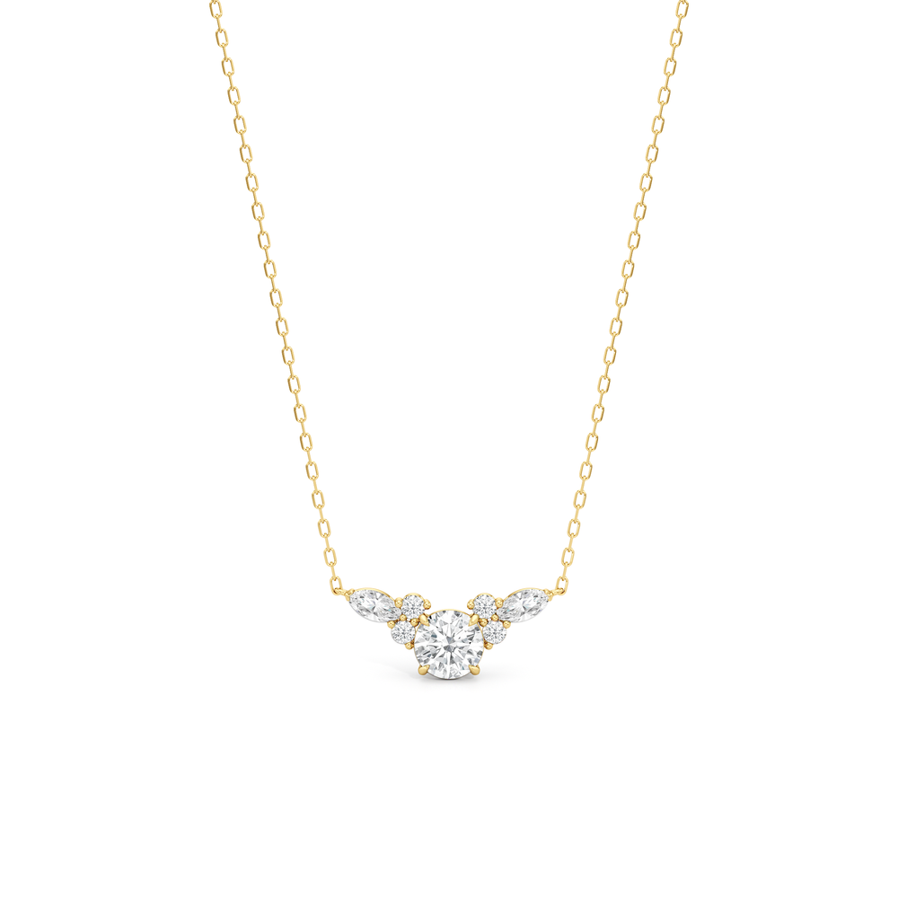 Fine Trio Accent Necklace with 14KT Yellow Gold / Lab / 1 3/8 Cut Diamond in 14KT Yellow Gold / Lab / 1 3/8 view 1
