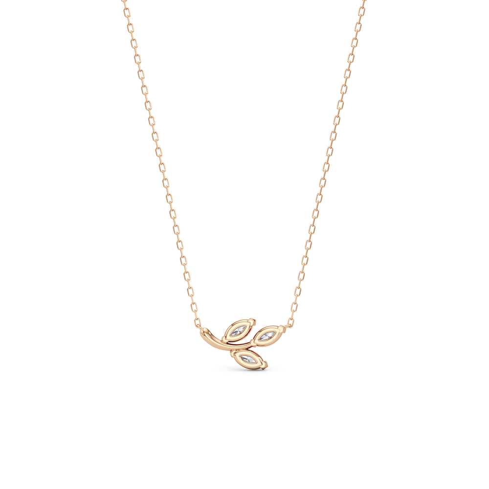 The Vine Muse Necklace with 14KT Rose Gold / Lab / 5/8 Cut Diamond in 14KT Rose Gold / Lab / 5/8 view 3
