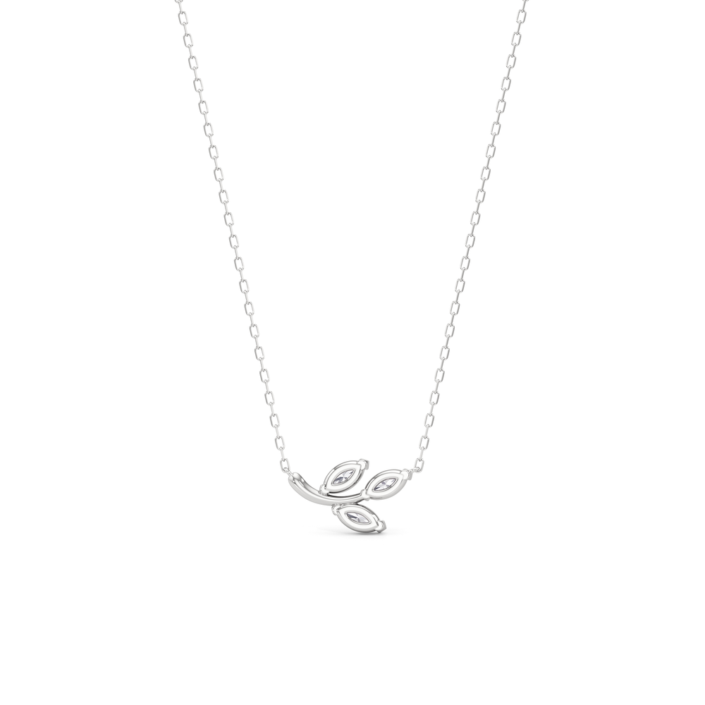 The Vine Muse Necklace with 14KT White Gold / Lab / 5/8 Cut Diamond in 14KT White Gold / Lab / 5/8 view 3
