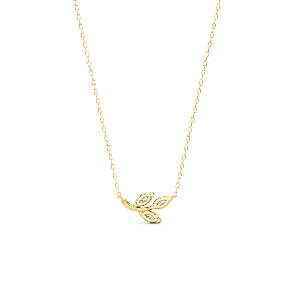 The Vine Muse Necklace with 14KT Yellow Gold / Lab / 5/8 Cut Diamond in 14KT Yellow Gold / Lab / 5/8 view 3
