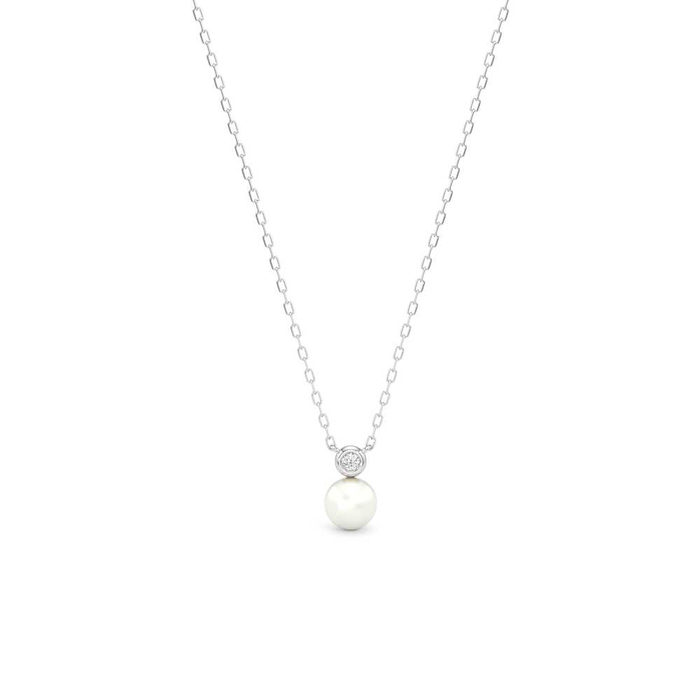 1576725-necklace with 14KT White Gold / Lab / 0 Cut Diamond in 14KT White Gold / Lab / 0 view 1
