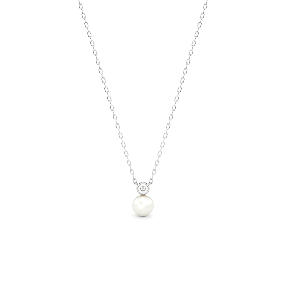 1576725-necklace with 14KT White Gold / Lab / 0 Cut Diamond in 14KT White Gold / Lab / 0 view 3
