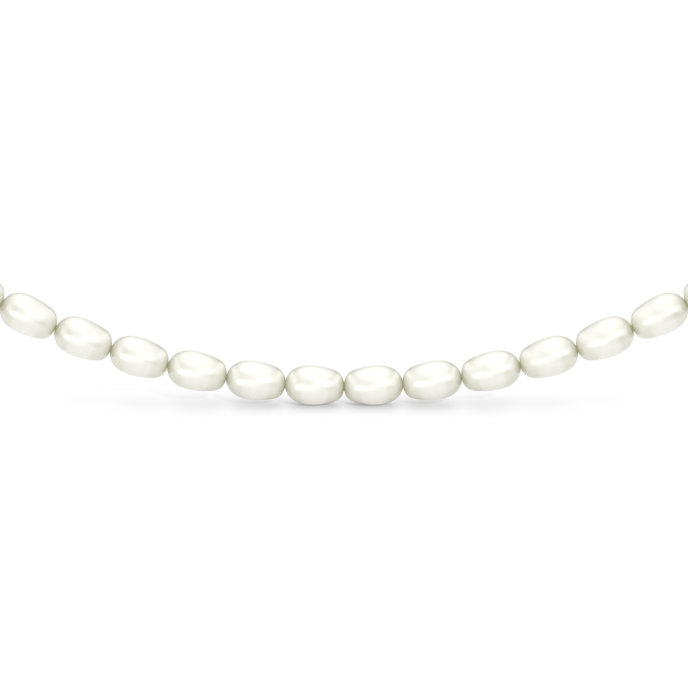 Pearl Paperclip Chain Necklace with Sterling Silver Cut Diamond in 14KT Sterling Silver view 4
