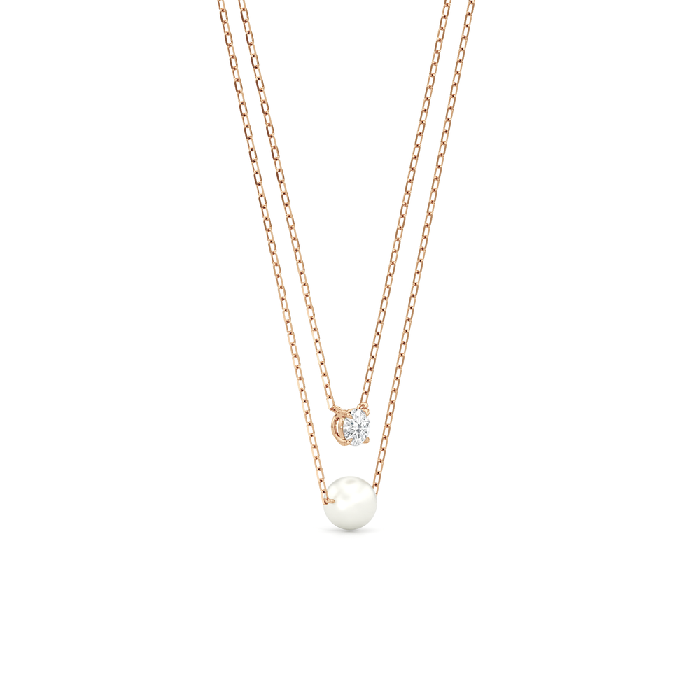 1576729-necklace with 14KT Rose Gold / Lab / 0 Cut Diamond in 14KT Rose Gold / Lab / 0 view 2
