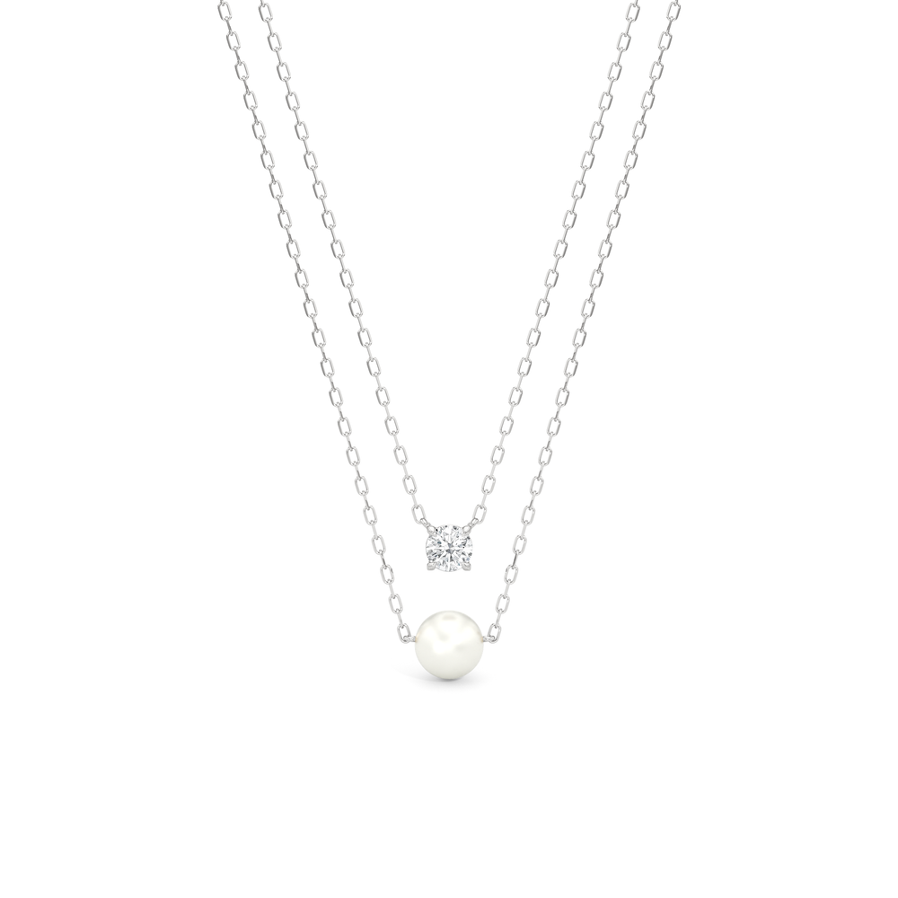 1576729-necklace with 14KT White Gold / Lab / 0 Cut Diamond in 14KT White Gold / Lab / 0 view 1
