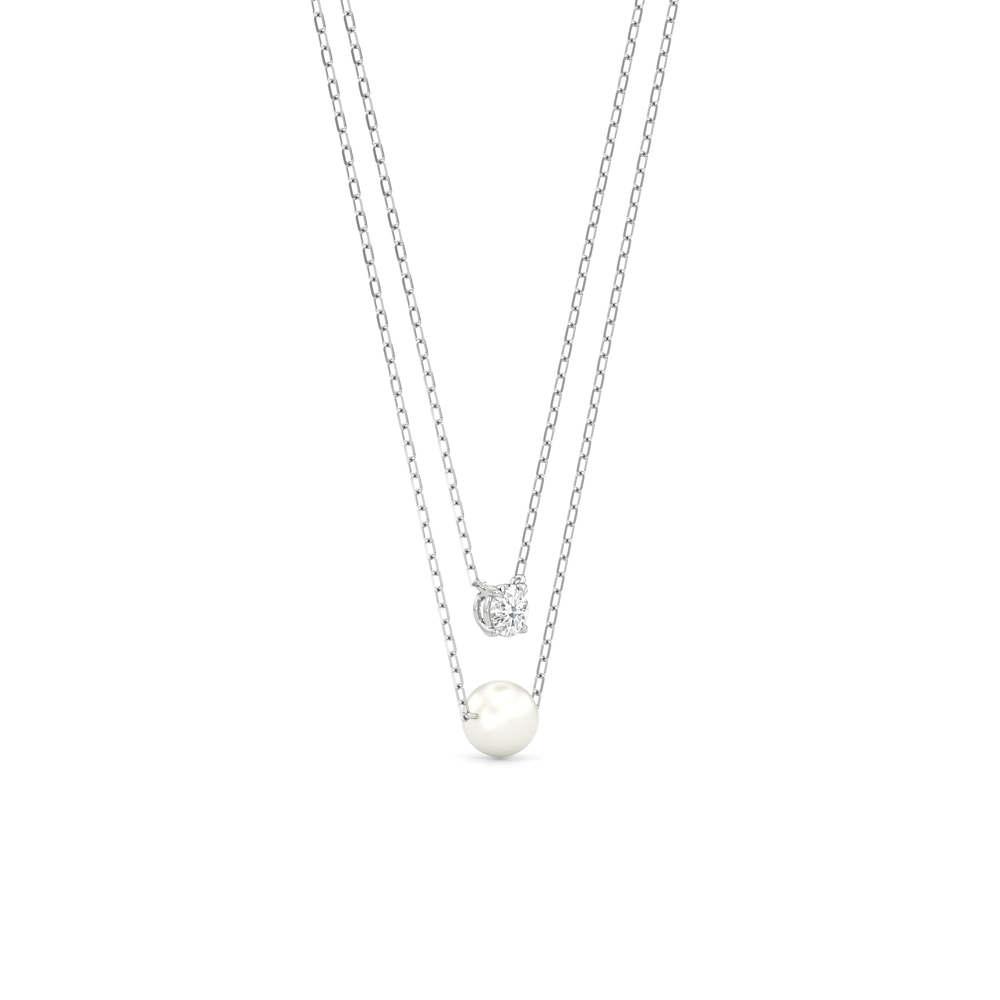 1576729-necklace with 14KT White Gold / Lab / 0 Cut Diamond in 14KT White Gold / Lab / 0 view 2

