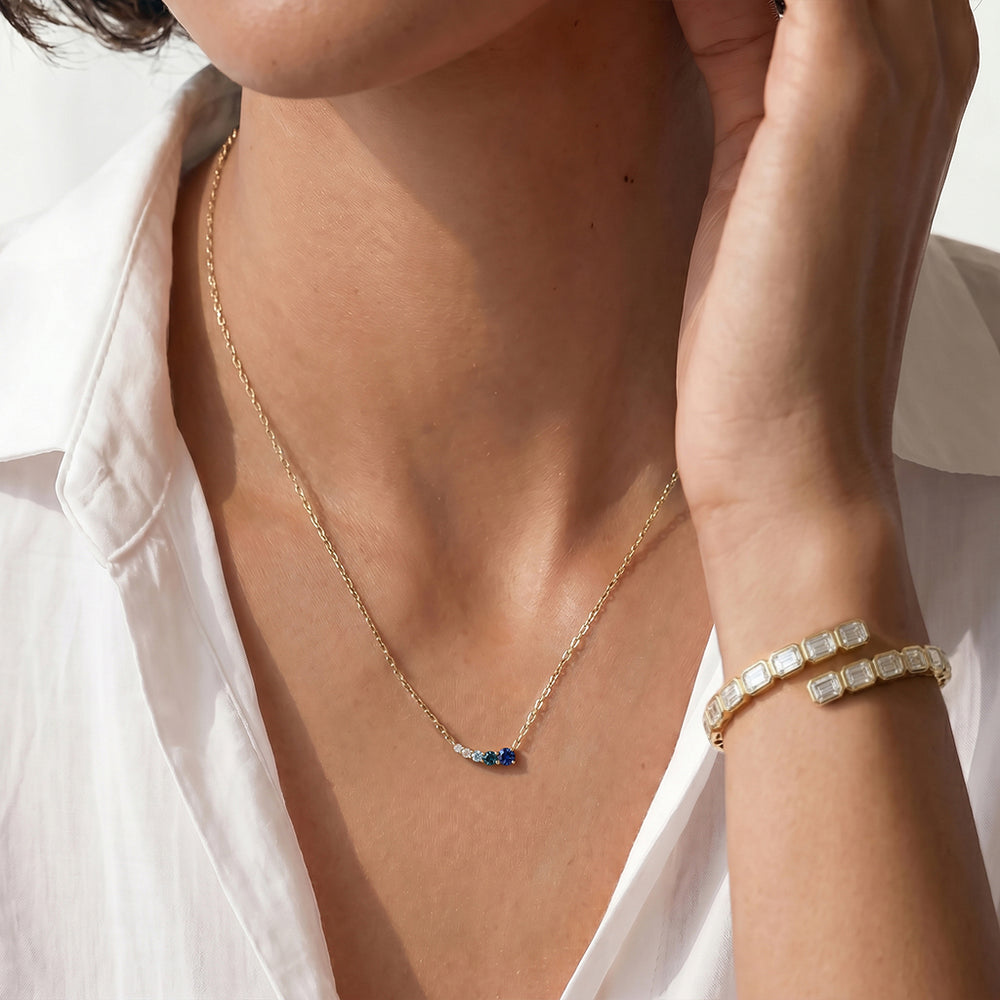 The Indy Necklace with 14KT Yellow Gold / Lab / 1/20 Cut Diamond in 14KT Yellow Gold / Lab / 1/20 view 3

