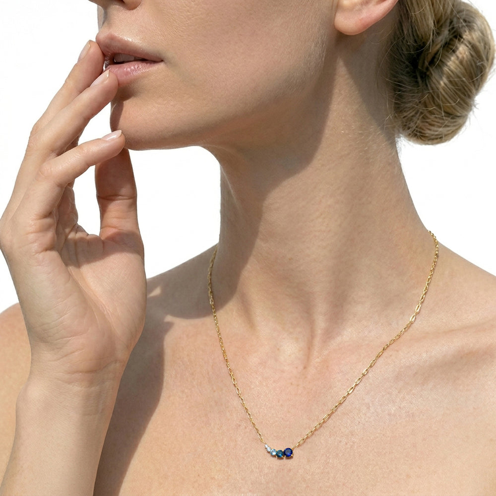 The Indy Necklace with 14KT Yellow Gold / Lab / 1/20 Cut Diamond in 14KT Yellow Gold / Lab / 1/20 view 2
