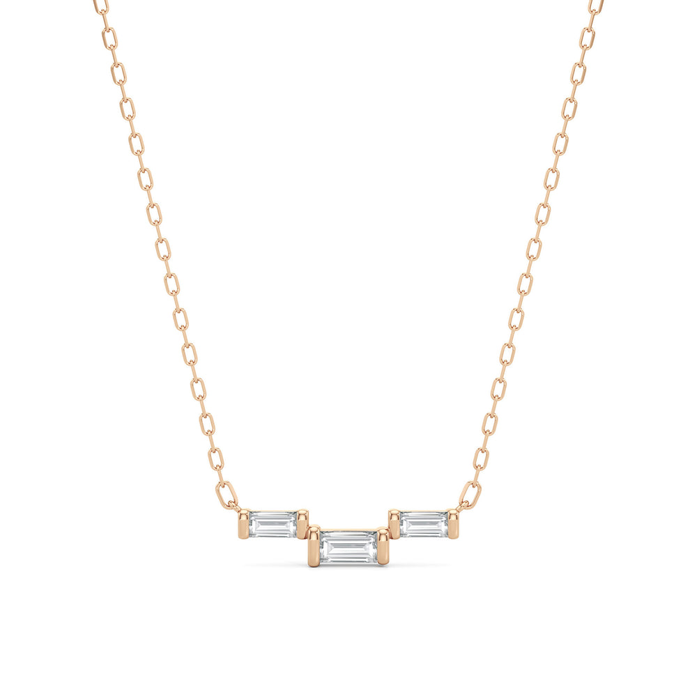 The Iris Necklace with 14KT Rose Gold / Lab / 1/4 Cut Diamond in 14KT Rose Gold / Lab / 1/4 view 1
