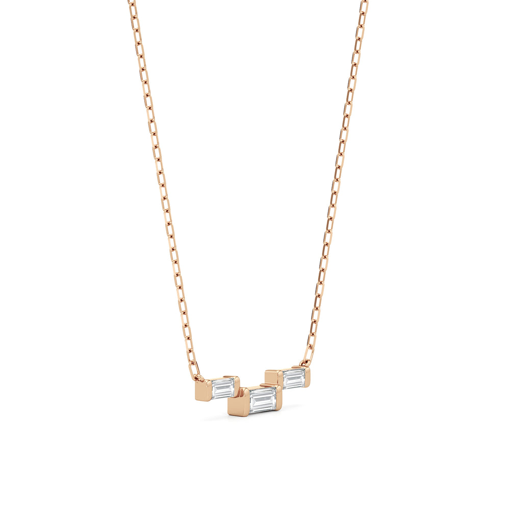 The Iris Necklace with 14KT Rose Gold / Lab / 1/4 Cut Diamond in 14KT Rose Gold / Lab / 1/4 view 4
