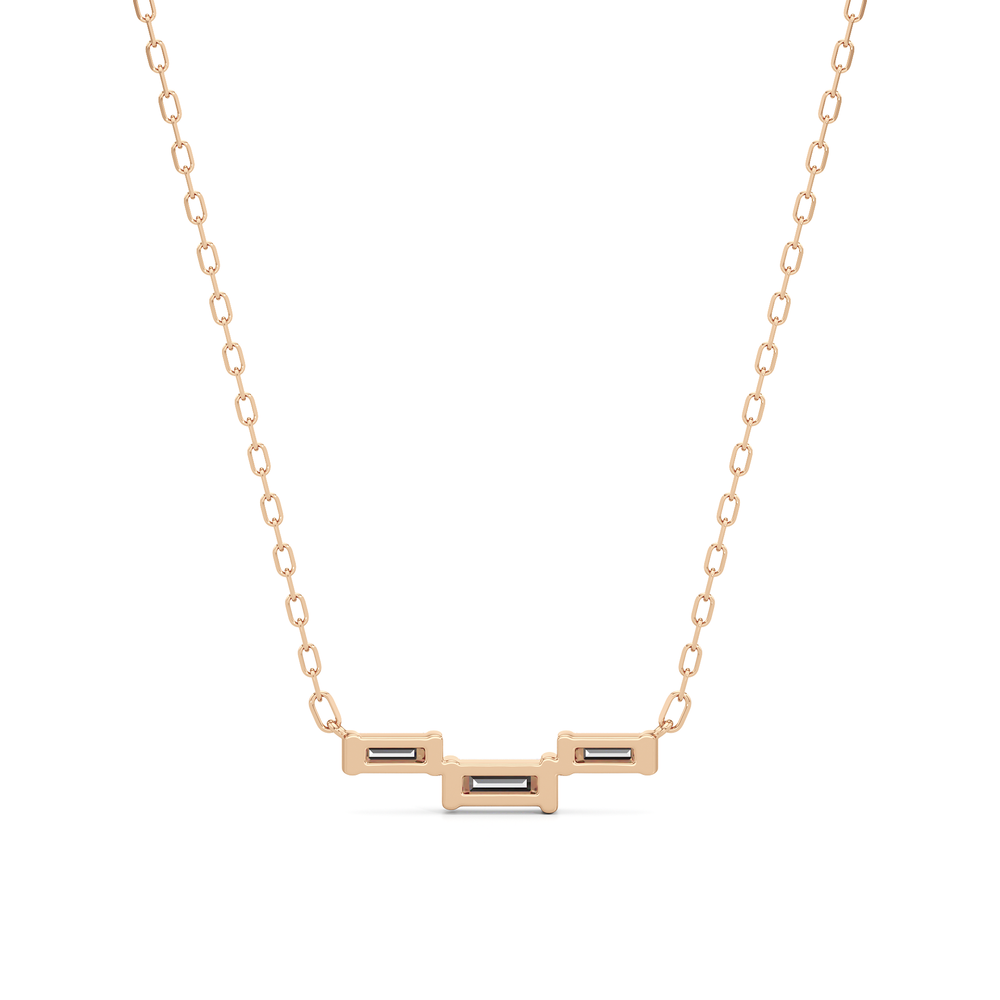 The Iris Necklace with 14KT Rose Gold / Lab / 1/4 Cut Diamond in 14KT Rose Gold / Lab / 1/4 view 5
