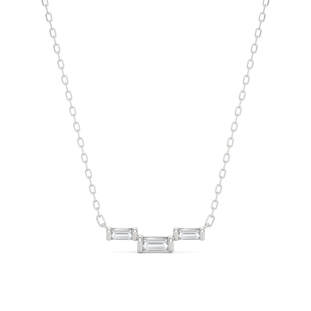 The Iris Necklace with 14KT White Gold / Lab / 1/4 Cut Diamond in 14KT White Gold / Lab / 1/4 view 1
