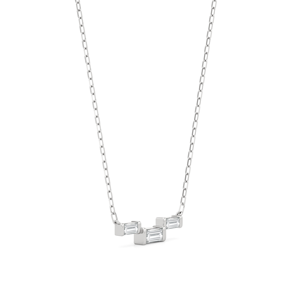 The Iris Necklace with 14KT White Gold / Lab / 1/4 Cut Diamond in 14KT White Gold / Lab / 1/4 view 4
