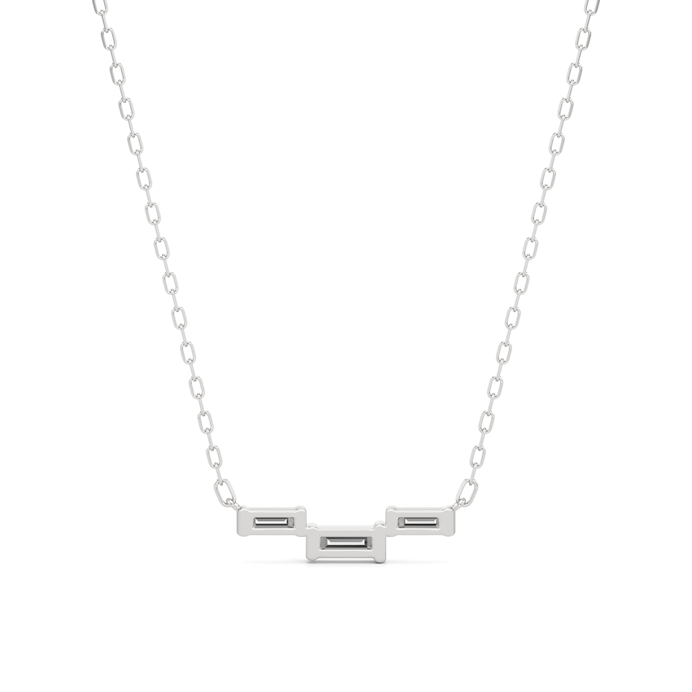 The Iris Necklace with 14KT White Gold / Lab / 1/4 Cut Diamond in 14KT White Gold / Lab / 1/4 view 5
