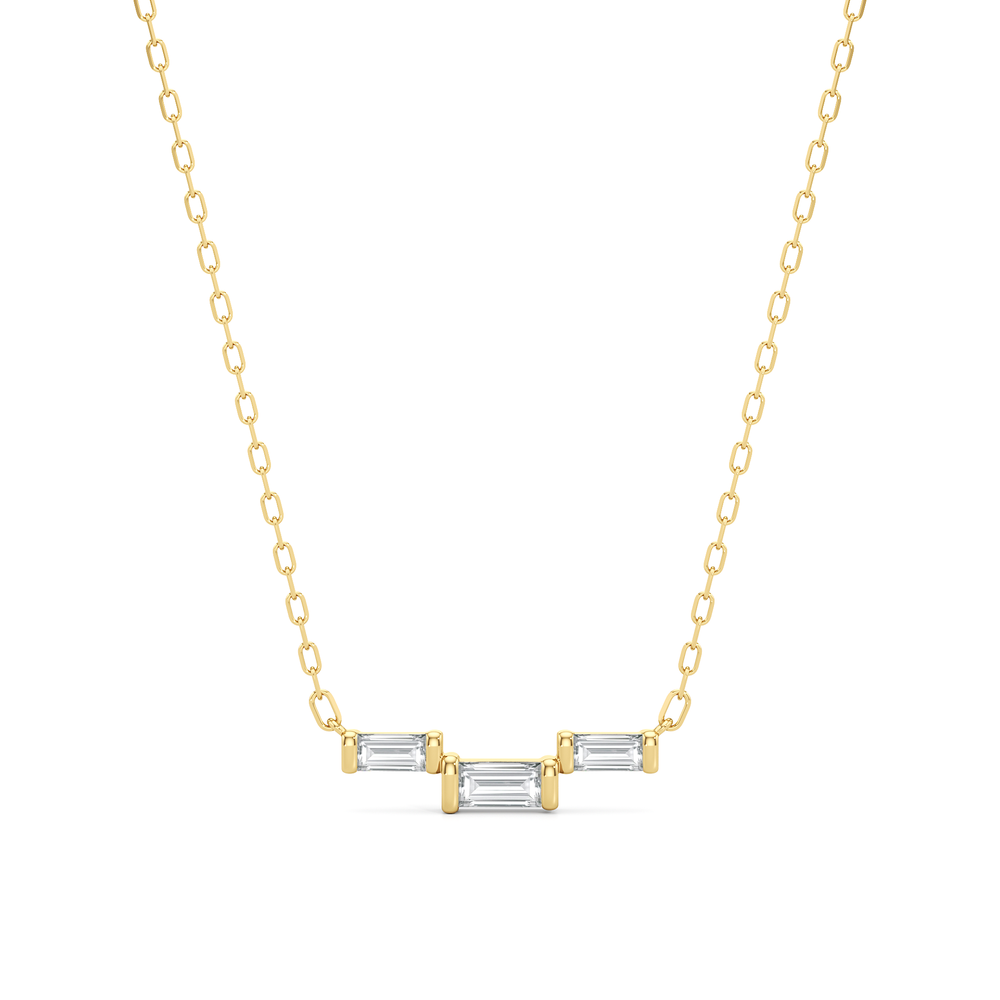 The Iris Necklace with 14KT Yellow Gold / Lab / 1/4 Cut Diamond in 14KT Yellow Gold / Lab / 1/4 view 1
