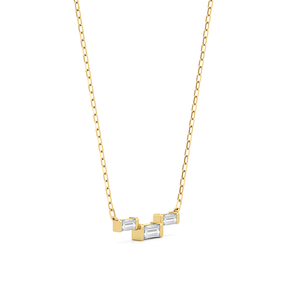 The Iris Necklace with 14KT Yellow Gold / Lab / 1/4 Cut Diamond in 14KT Yellow Gold / Lab / 1/4 view 4
