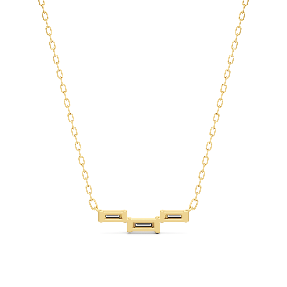 The Iris Necklace with 14KT Yellow Gold / Lab / 1/4 Cut Diamond in 14KT Yellow Gold / Lab / 1/4 view 5
