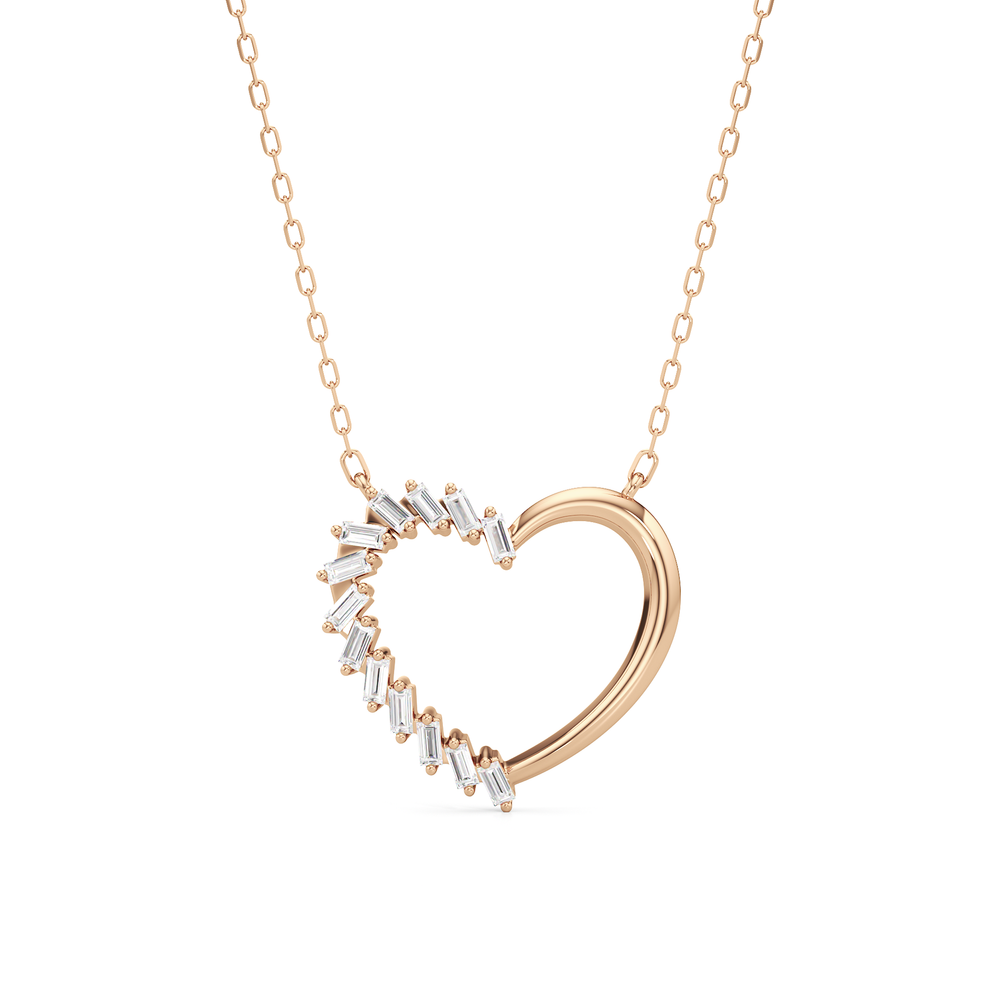 The Lucille Necklace with 14KT Rose Gold / Lab / 1/3 Cut Diamond in 14KT Rose Gold / Lab / 1/3 view 1
