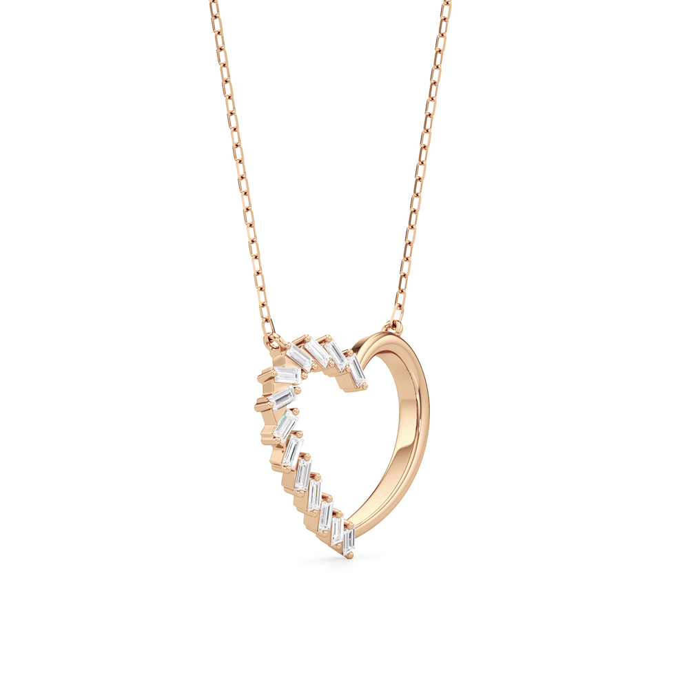 The Lucille Necklace with 14KT Rose Gold / Lab / 1/3 Cut Diamond in 14KT Rose Gold / Lab / 1/3 view 4
