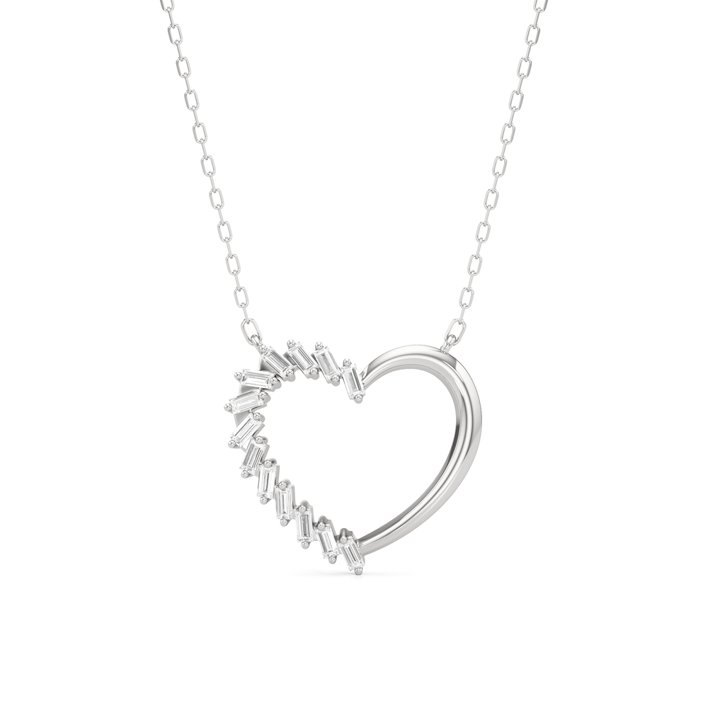The Lucille Necklace with 14KT White Gold / Lab / 1/3 Cut Diamond in 14KT White Gold / Lab / 1/3 view 1
