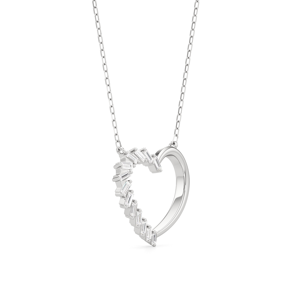 The Lucille Necklace with 14KT White Gold / Lab / 1/3 Cut Diamond in 14KT White Gold / Lab / 1/3 view 4
