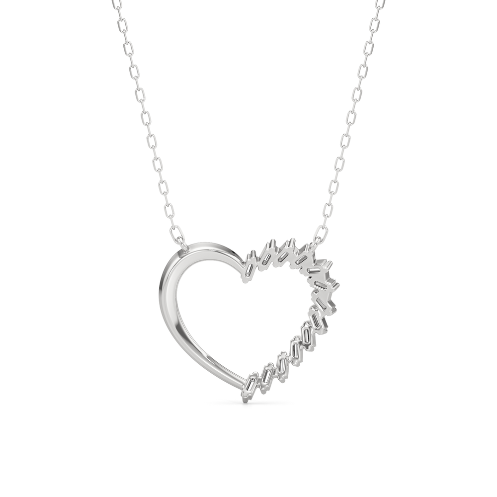 The Lucille Necklace with 14KT White Gold / Lab / 1/3 Cut Diamond in 14KT White Gold / Lab / 1/3 view 5
