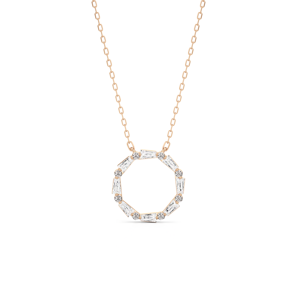 The Juliet Necklace with 14KT Rose Gold / Lab / 1/2 Cut Diamond in 14KT Rose Gold / Lab / 1/2 view 1
