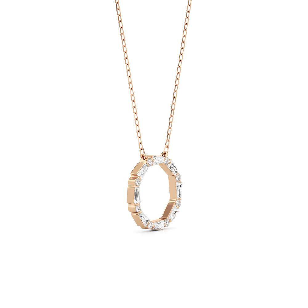 The Juliet Necklace with 14KT Rose Gold / Lab / 1/2 Cut Diamond in 14KT Rose Gold / Lab / 1/2 view 4
