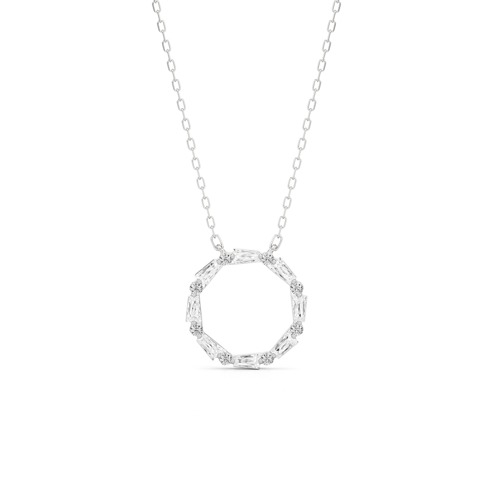 The Juliet Necklace with 14KT White Gold / Lab / 1/2 Cut Diamond in 14KT White Gold / Lab / 1/2 view 1
