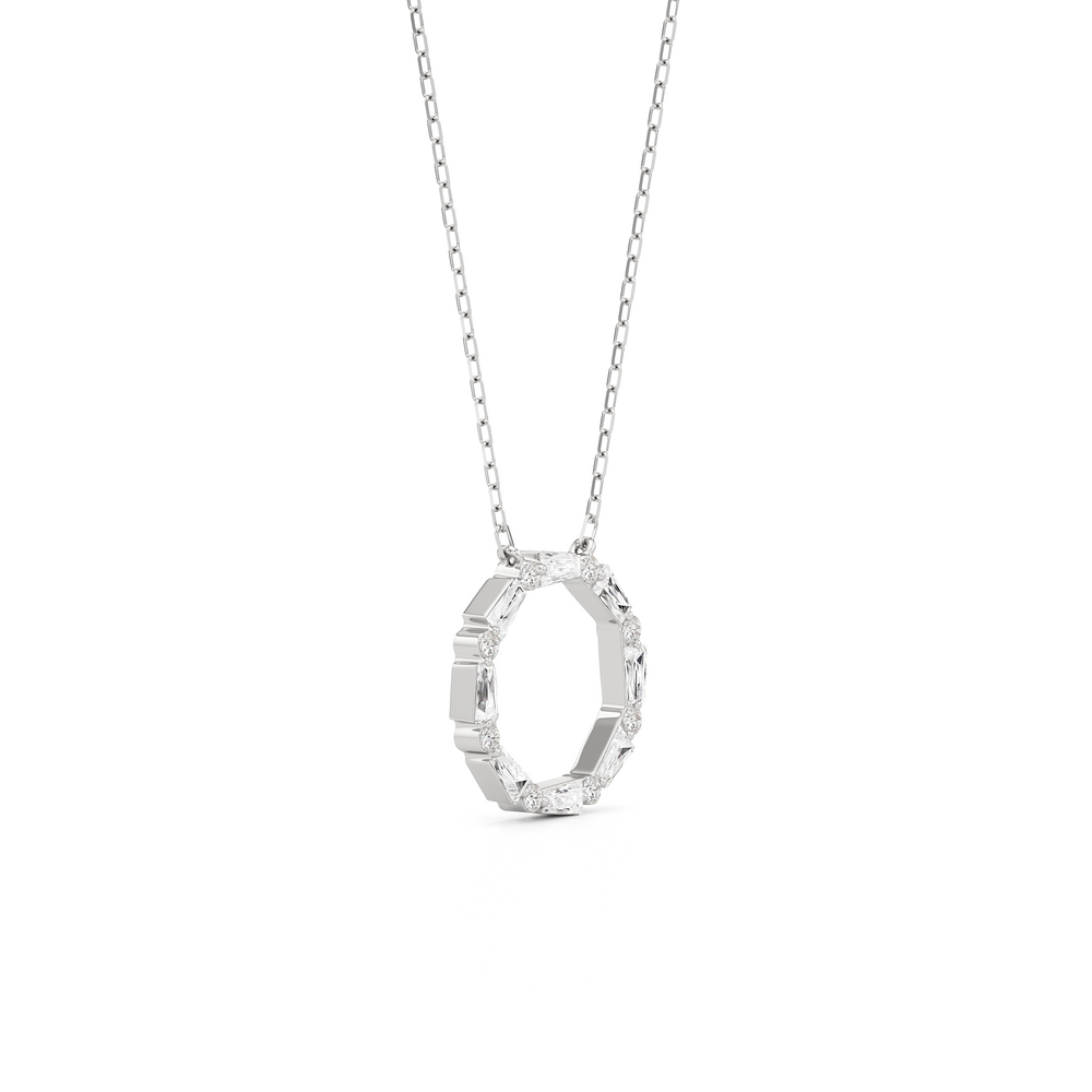 The Juliet Necklace with 14KT White Gold / Lab / 1/2 Cut Diamond in 14KT White Gold / Lab / 1/2 view 4
