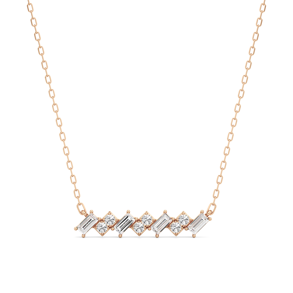 The Demi Necklace with Lab Cut Diamond in 14KT Rose Gold view 1
