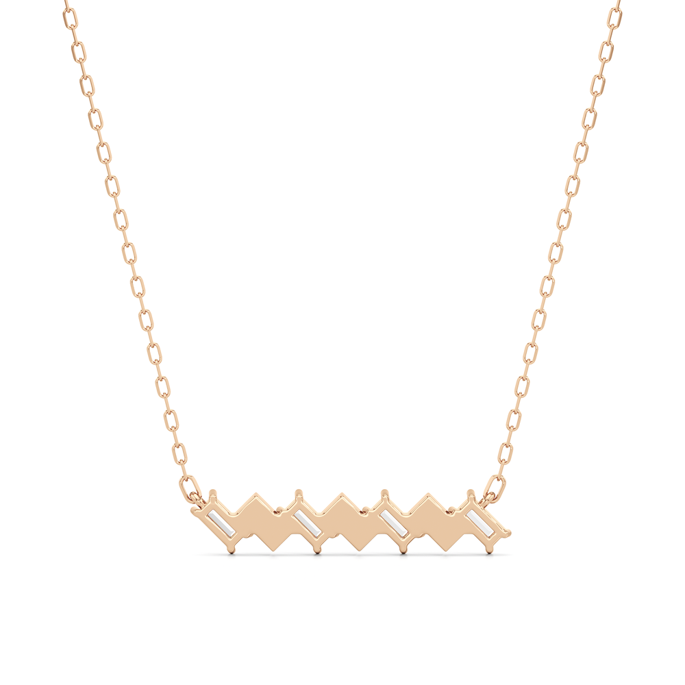 The Demi Necklace with Lab Cut Diamond in 14KT Rose Gold view 5

