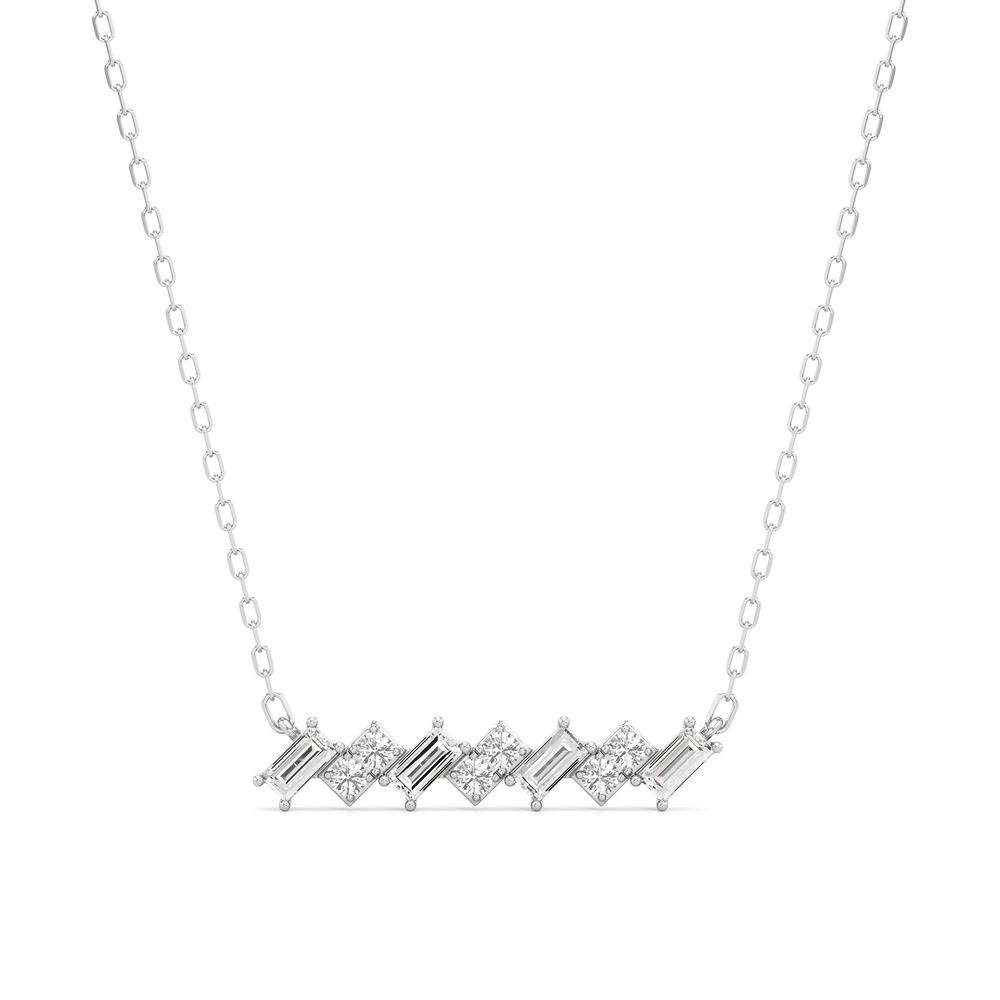 The Demi Necklace with Lab Cut Diamond in 14KT White Gold view 1
